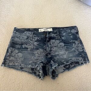 Abercrombie & Fitch Blue Jean Shorts Distressed Frayed